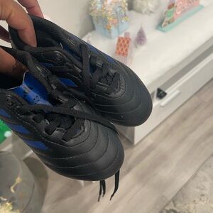 Adidas Black and Blue Soccer Cleats